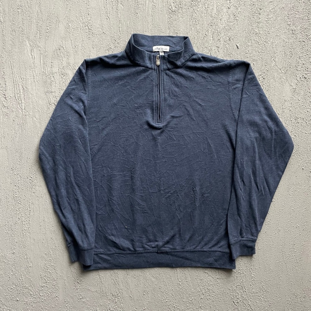 Peter Millar Quarter Zip Pullover Mens Large Blue